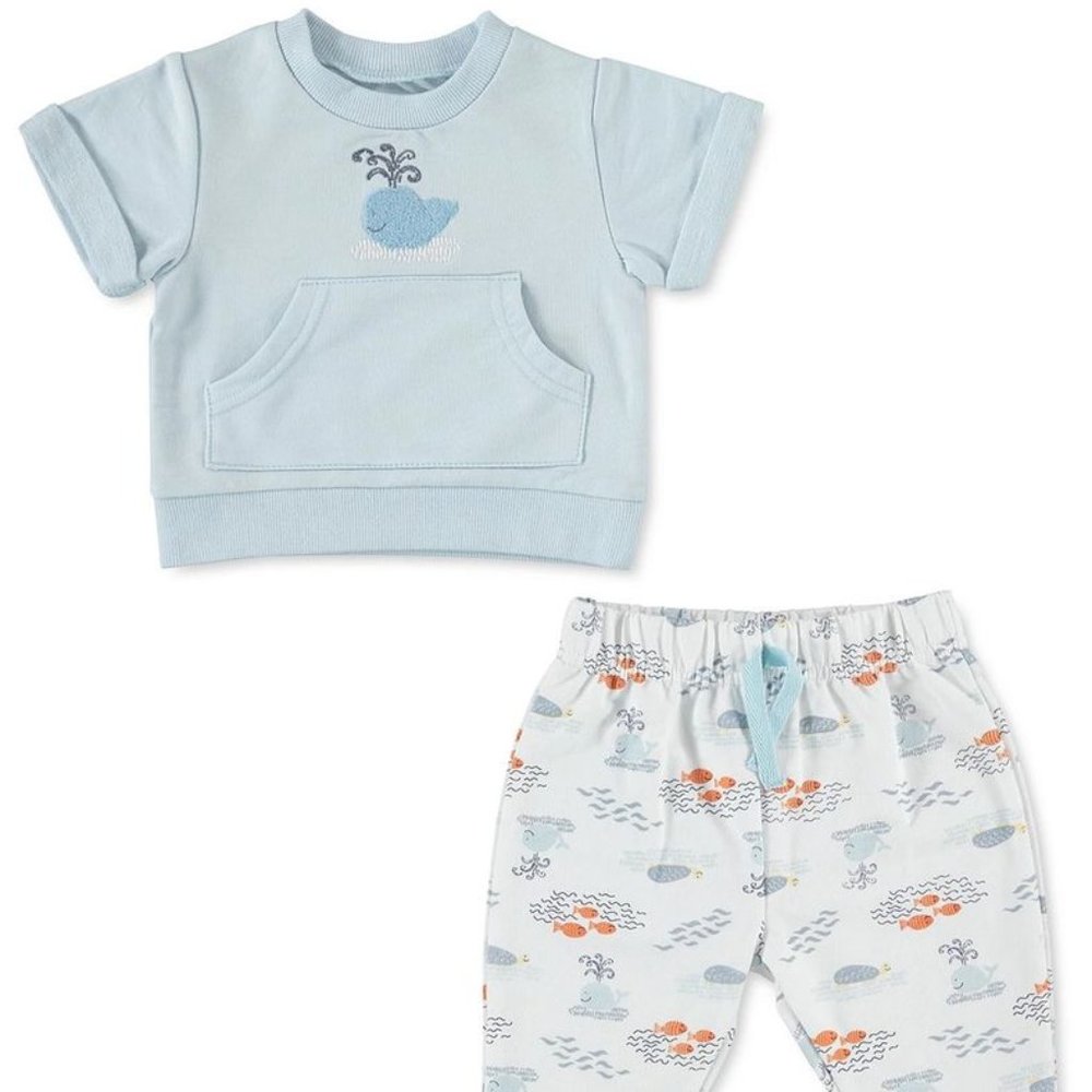 Chickpea Baby Boys 2-Pc. Top & Printed Jogger Pants Set